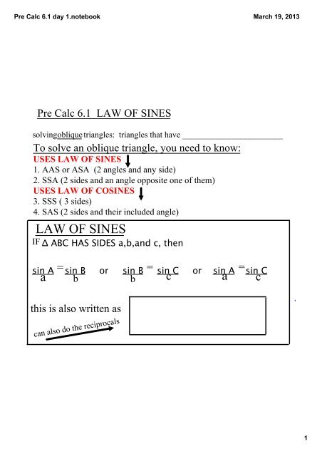 Pre Calc 6.1 day 1.notebook