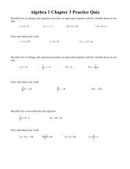 Algebra 1 Chapter 3 Practice Quiz