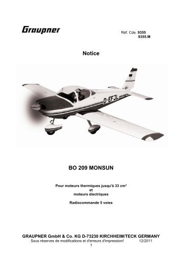 Notice Graupner BO209 Monsun - Absolu-ModÃ©lisme