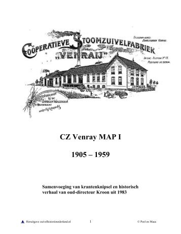 CZ. Venray-1 1905-1959 - Zuivelhistorie Nederland