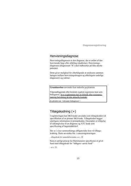 Kode- & registreringsvejledning - Sundhedsstyrelsen