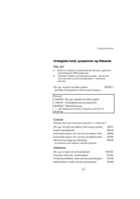 Kode- & registreringsvejledning - Sundhedsstyrelsen