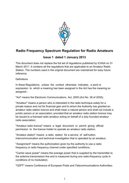Radio Frequency Spectrum Regulation for Radio Amateurs