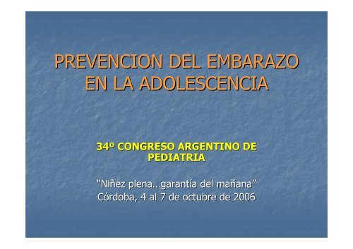 PREVENCION DEL EMBARAZO EN LA ADOLESCENCIA