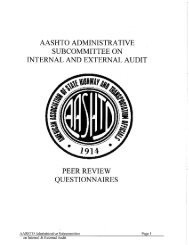 Peer Review Questionnaire - AASHTO - Internal/External Audit ...