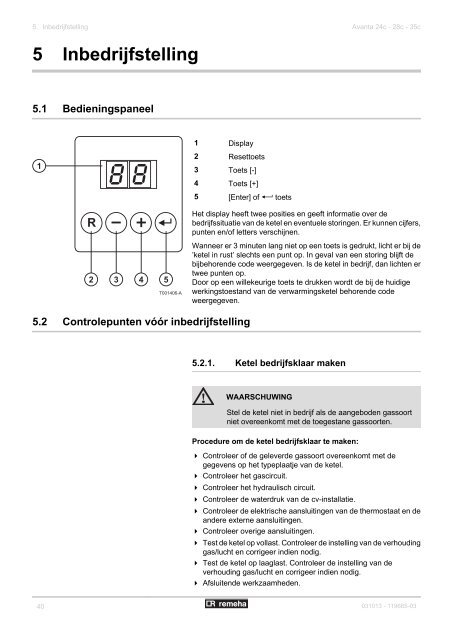 Installatie & Servicehandleiding - Remeha