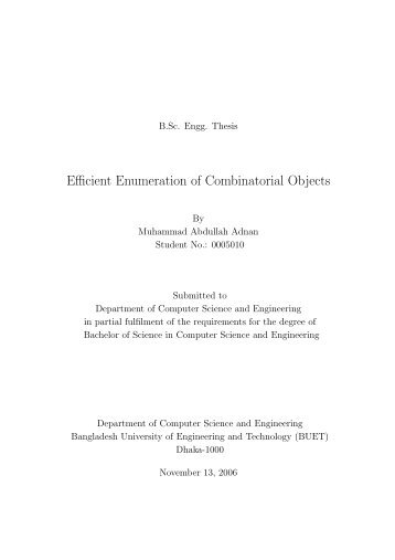 Efficient Enumeration of Combinatorial Objects - Bangladesh ...