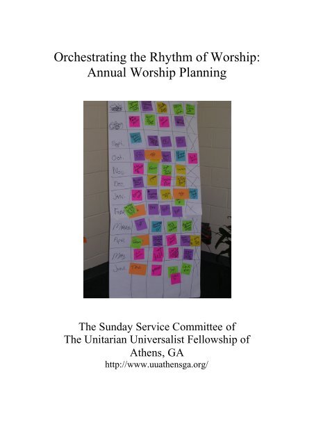 Annual Worship Planning - Unitarian Universalist Association