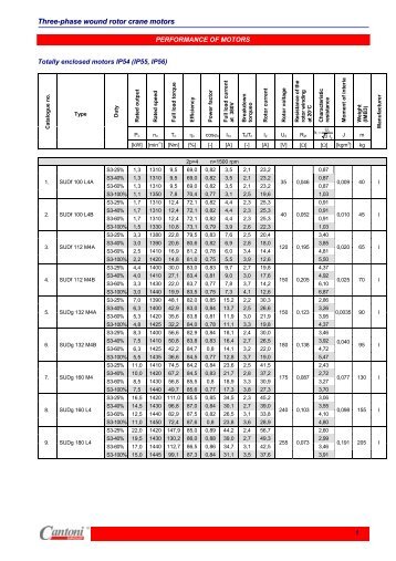 Three-phase wound rotor crane motors - Cantoni Group