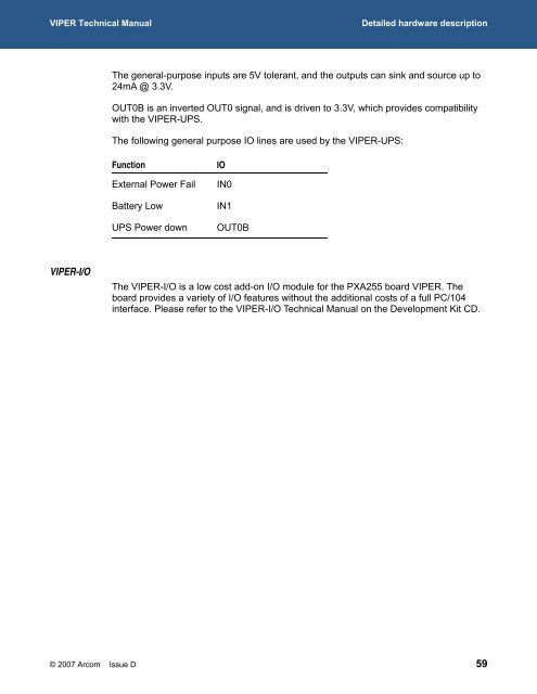 VIPER Technical Manual