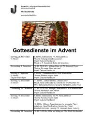 Gottesdienste im Advent - Kirchenkreis Liebefeld