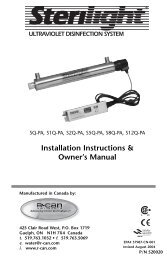 Installation Instructions & Owner's Manual - Big Brand Water Filter