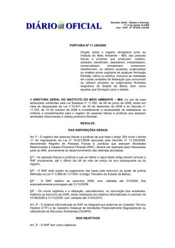 PORTARIA NÂº 11.340/2009 DispÃµe sobre o registro obrigatÃ³rio junto ...