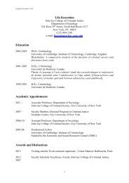 Curriculum Vitae - John Jay College Of Criminal Justice - CUNY