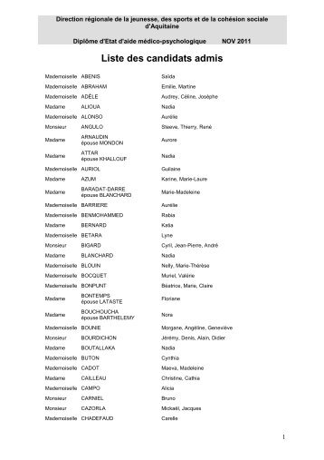 LISTE ADMIS DEAMP NOV 2011 - drjscs