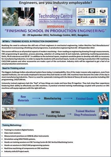 finishing school in production engineering - Indian Machine Tool ...