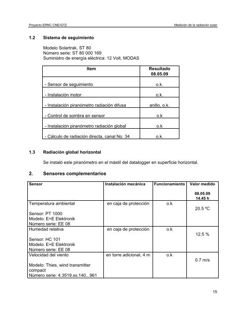 Informe de Instalación