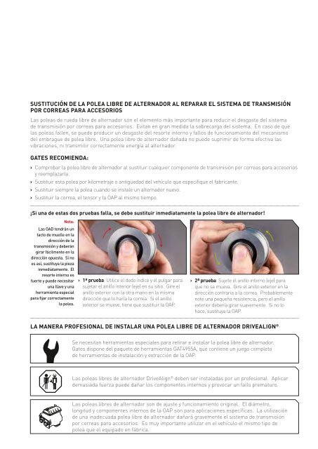 POLEA LIBRE DE ALTERNADOR DRIVEALIGNÃ‚Â® - Gates Corporation