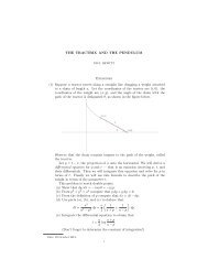 THE TRACTRIX AND THE PENDULUM Exercises ... - The Live Toad