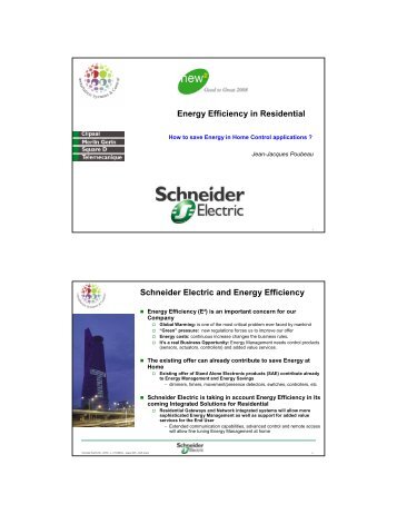 Energy Efficiency in Residential Applications