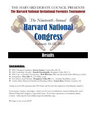 Complete Results Packet, Harvard National Congress - The Joy of ...