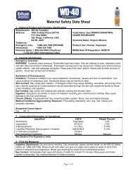 Material Safety Data Sheet (MSDS) - WD-40 Company