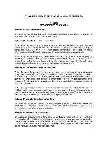 Decreto Legislativo 701, Ley que dispone la eliminaciÃ³n ... - Indecopi