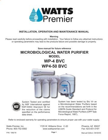 WP-4 BVC WP4-50 BVC - Clean My Water