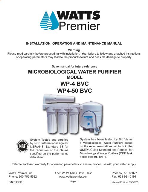 Wp 4 Bvc Wp4 50 Bvc Clean My Water