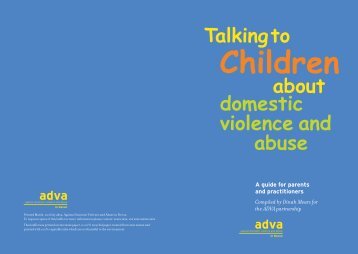 Talking to Children about domestic violence and abuse. ADVA ...