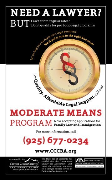 moDeRATe meANS PRogRAm - Contra Costa County Bar Association