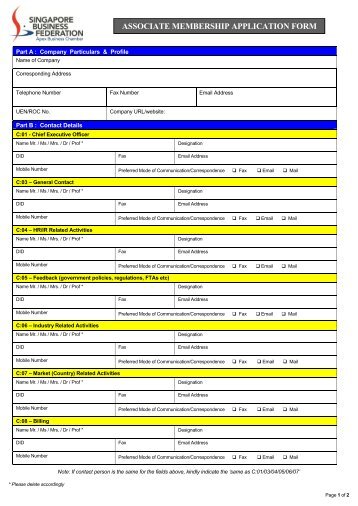 download the application form - Singapore Business Federation