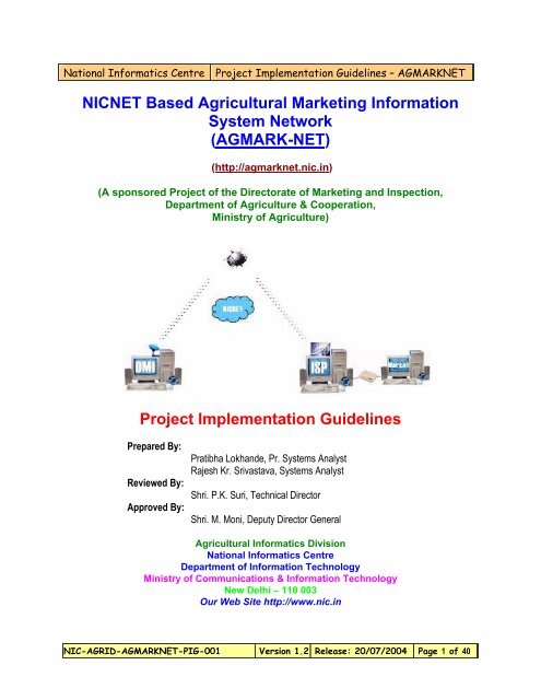 NICNET Based Agricultural Marketing Information ... - Agmarknet