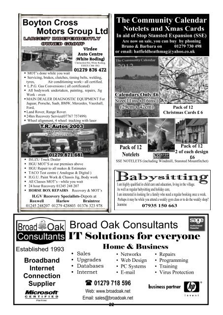 November2011 Edition - Hatfield Heath Village Magazine