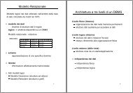 Modello Relazionale Architettura a tre livelli di un DBMS - DBGroup