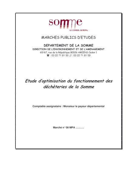 Etude d'optim isation du fonctionnem ent des dÃ©chÃ¨teries de la Som ...