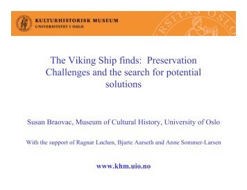 The Viking Ship finds: Preservation Challenges and the ... - Ottimari