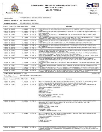 Febrero - SecretarÃ­a de Relaciones Exteriores de Honduras