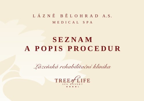 SEZNAM A POPIS PROCEDUR - Tree Of Life