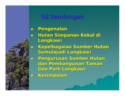 khazanah perhutanan dan pembangunan geo ... - Langkawi Trekker