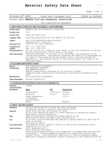 View MSDS - Crop Care Australasia