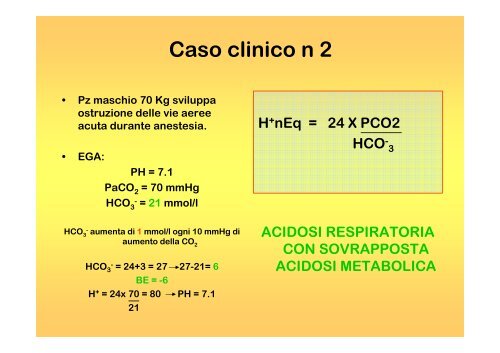 Equilibrio Acido-Base - FacoltÃ  di Medicina e Chirurgia