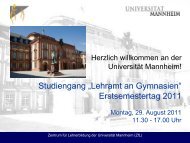 Das Lehramt an Gymnasien - ZfL - UniversitÃ¤t Mannheim