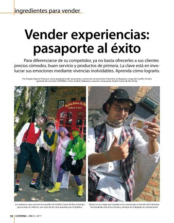 Vender experiencias: pasaporte al Ã©xito - Catering.com.co