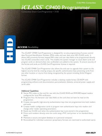 iCLASS CP400 Card Programmer Datasheet - HID Global