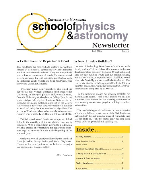 Newsletter - School of Physics and Astronomy - University of ...