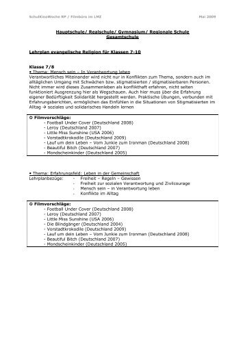 Lehrplan evangelische Religion Klasse 7-10_MJ 09