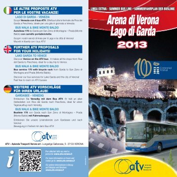 depliant servizio Arena di Verona-Lago di Garda - ATV Verona