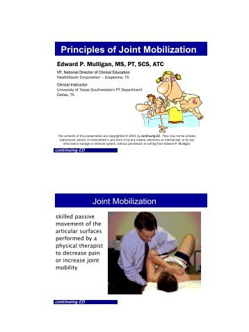 Principles of Joint Mobilization