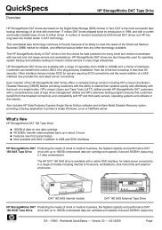 HP StorageWorks DAT Tape Drives